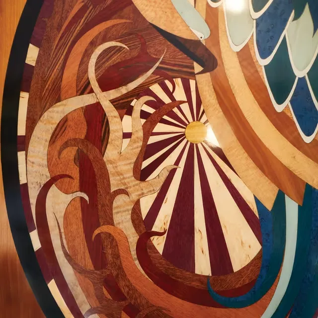 Wagon Phoenix British Pullman &mdash; marqueterie oiseau multicolore
