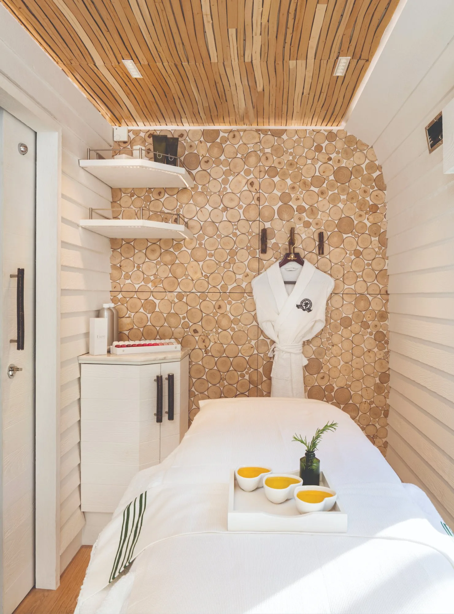Cabine massage du spa Dior &agrave; bord du Royal Scotsman